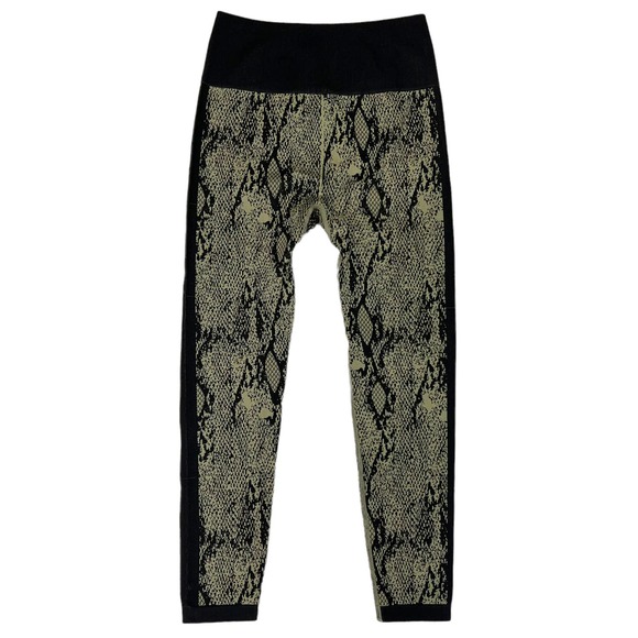 Fabletics Snakeskin Printed Seamless 7/8 Leggings Sz S High Waisted Green Black - Picture 4 of 7